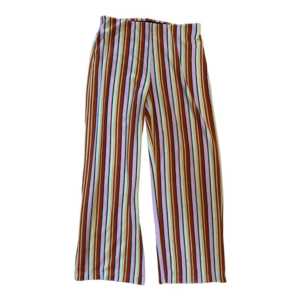 Silence And Noise Strip Colorful Pants Elastic Waist Terry Cloth Size Small